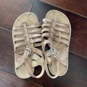 Mini Boden Metallic Strappy Sandals, Size 29